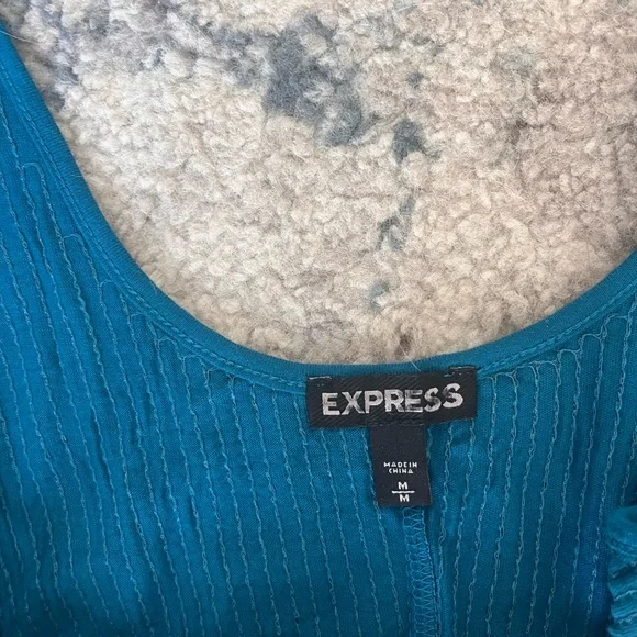 Express Teal Sequin Camisole Top - Picture 2 of 3